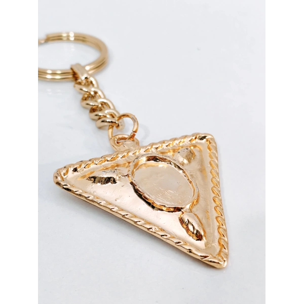 Vintage Tasarım Geometrik Üçgen Gold Metal Anahtarlık & Çanta Aksesuarı