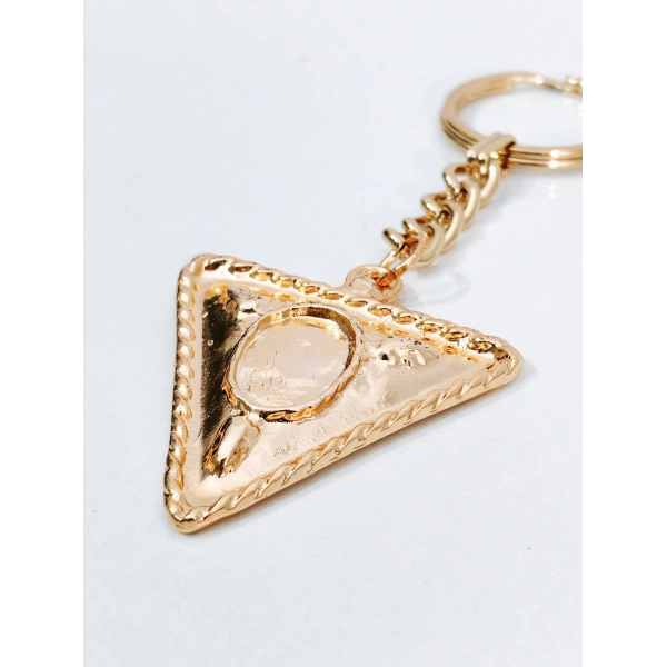 Vintage Tasarım Geometrik Üçgen Gold Metal Anahtarlık & Çanta Aksesuarı
