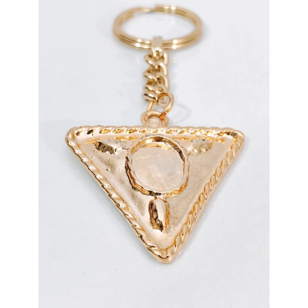 Vintage Tasarım Geometrik Üçgen Gold Metal Anahtarlık & Çanta Aksesuarı