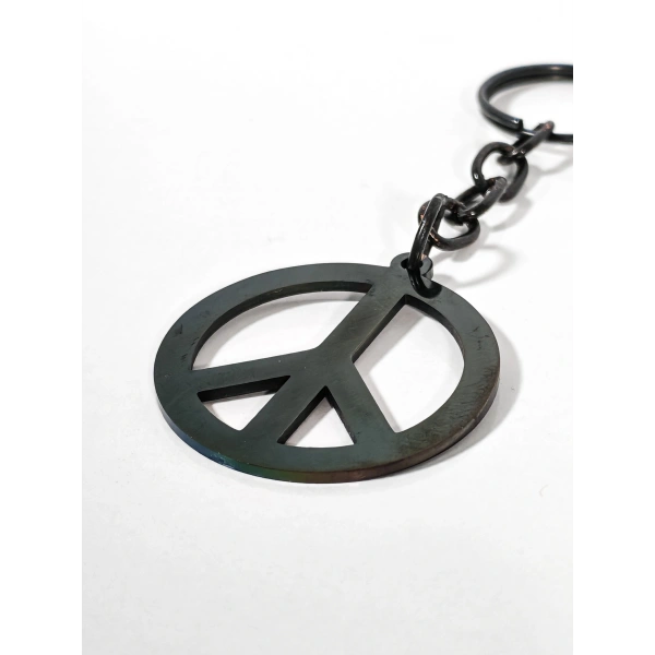 Barış Sembolü Figürlü Metal Anahtarlık - Minimalist ve Anlamlı Hediyelik Aksesuar