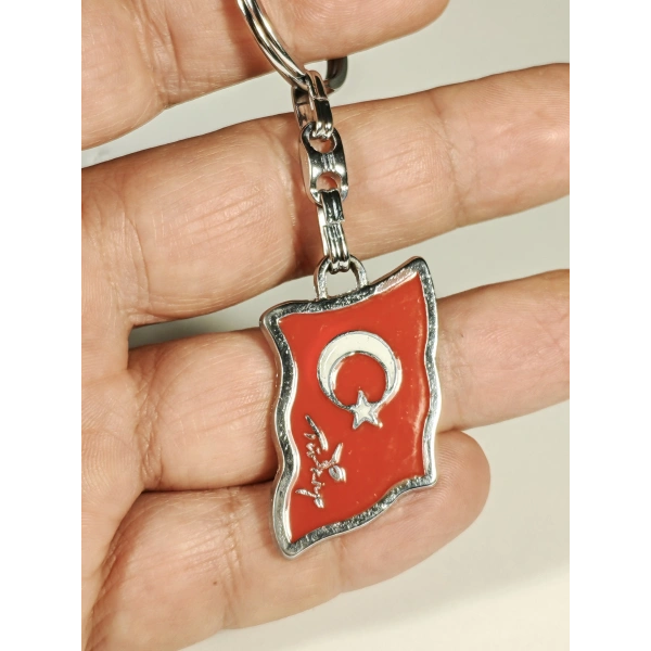 Ay Yıldız Türk Bayraklı Metal Anahtarlık