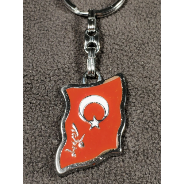 Ay Yıldız Türk Bayraklı Metal Anahtarlık