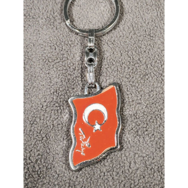 Ay Yıldız Türk Bayraklı Metal Anahtarlık