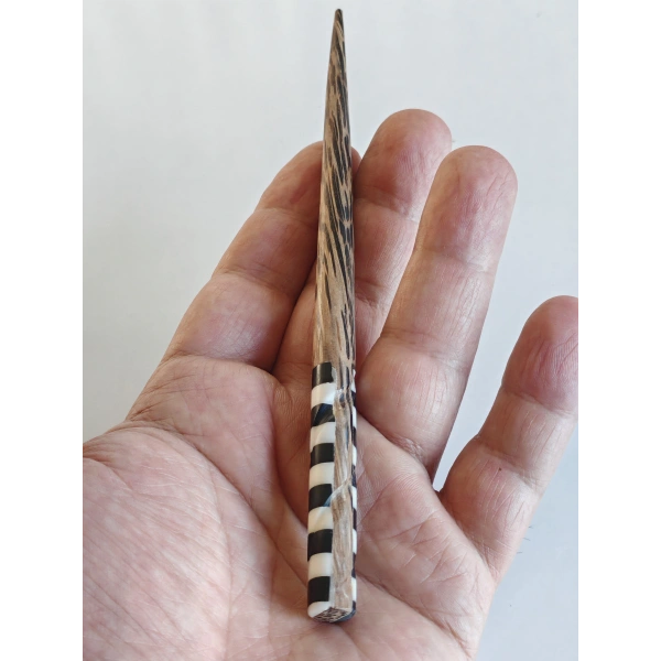 Geometrik Kontrastlı Sedef ve Bambu Saç Çubuğu