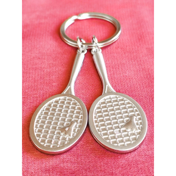 İki Adet Raketli Metal Anahtarlık