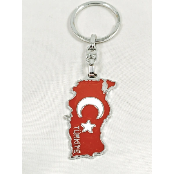 Ay Yıldızlı Türkiye Haritalı Türkiye Yazılı Metal Anahtarlık