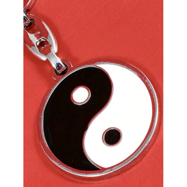 Yin ve Yang Siyah ve Beyaz Metal Anahtarlık