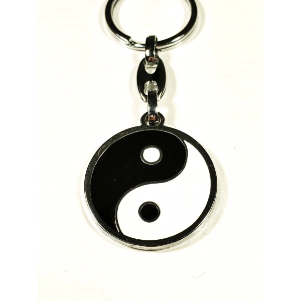 Yin ve Yang Siyah ve Beyaz Metal Anahtarlık