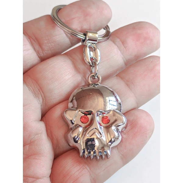 Kırmızı Gözlü İskeletor Kafatası metal Anahtarlık
