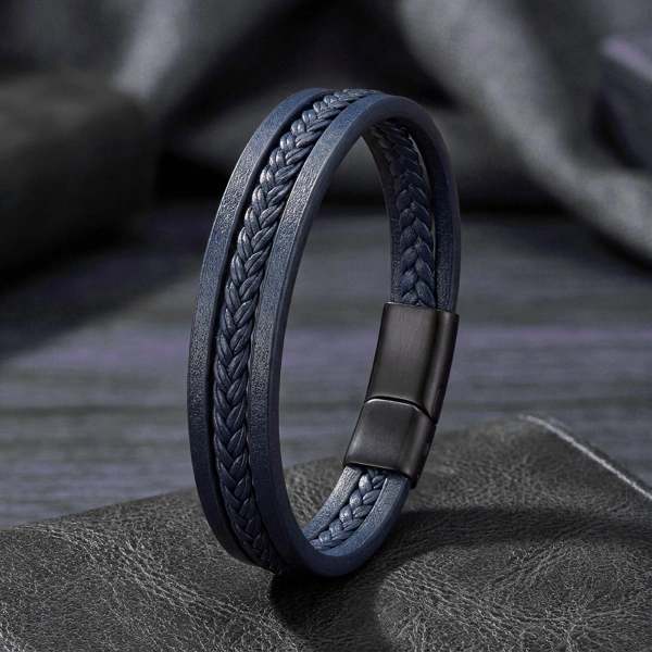 Moncuk Design Sadece Lacivert Saç Örgülü Çoklu Bileklik 33513B10D6