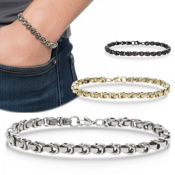 Moncuk Design Box Cuban Çelik Zincir Bileklik 6mm 3351CZB2D11