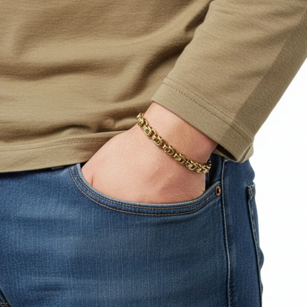 Moncuk Design Box Cuban Çelik Zincir Bileklik 6mm 3351CZB2D11