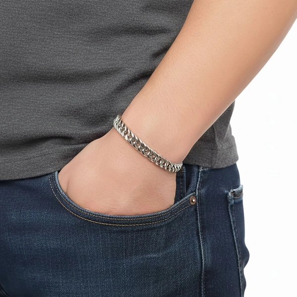Moncuk Design Flat Mariner Çelik Zincir Bileklik 6mm 3351CZB2D13