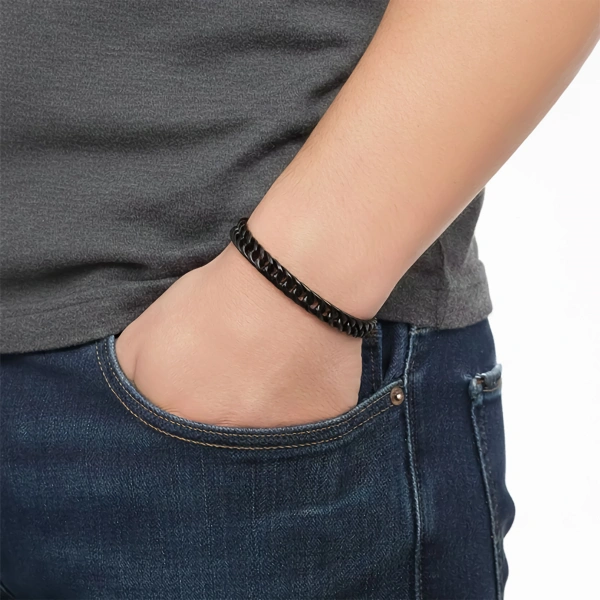 Moncuk Design Flat Mariner Çelik Zincir Bileklik 6mm 3351CZB2D13