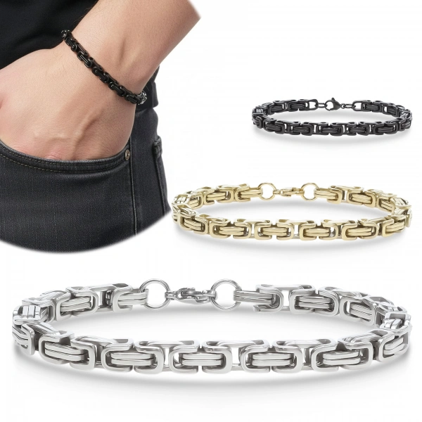 Moncuk Design Kral Çelik Zincir Bileklik 6mm 3351CZB2D3