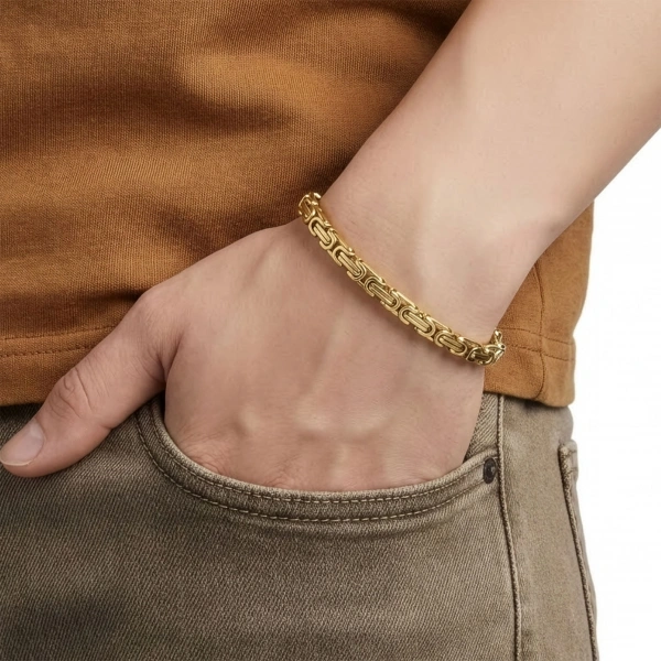 Moncuk Design Kral Çelik Zincir Bileklik 6mm 3351CZB2D3