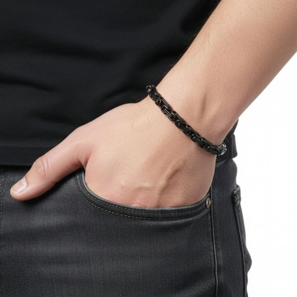 Moncuk Design Kral Çelik Zincir Bileklik 5mm 3351CZB2D4