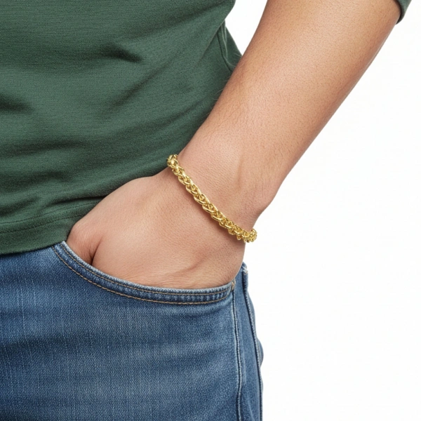 Moncuk Design Hasır Örgü Çelik Zincir Bileklik 6mm 3351CZB2D7