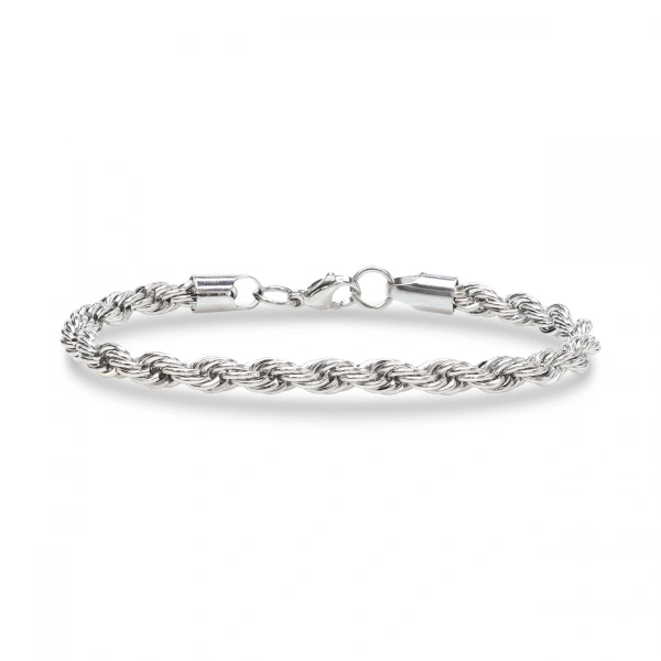 Moncuk Design Rope Halat Çelik Zincir Bileklik 6mm 3351CZB2D8