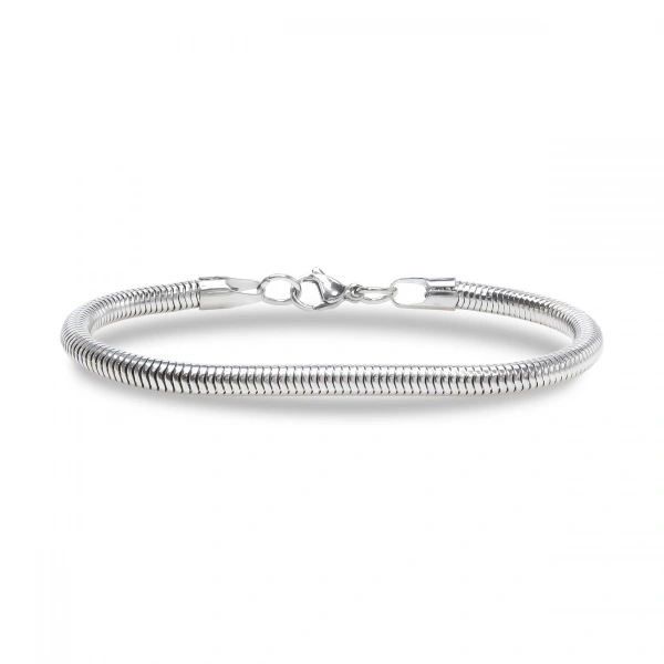 Moncuk Design Spiral Örgü Çelik Zincir Bileklik 6mm 3351CZB2D9