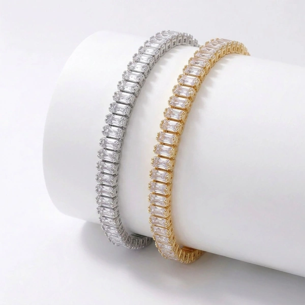 Moncuk Design 5mm Beyaz Zirkon Taşlı Ayarlanabilir Su Yolu Kadın Bileklik 3351KBV4D3