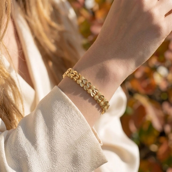 Moncuk Design Lovelle 24K Gold Kaplama 8 mm Kadın Bileklik 3351KBV5D11