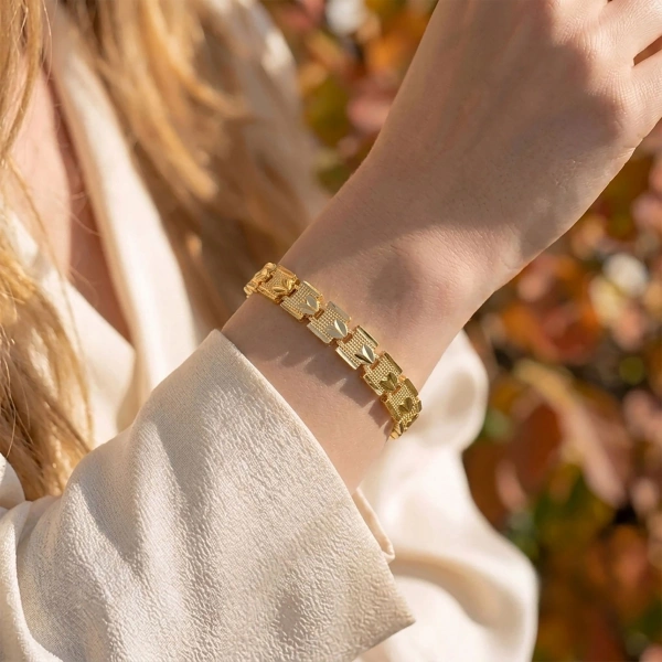 Moncuk Design Regalia 24K Gold Kaplama 8 mm Kadın Bileklik 3351KBV5D12
