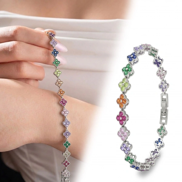 Moncuk Design 8mm Çakra Taşlı Ayarlanabilir Çiçek Kadın Bileklik 3351KBV6D5