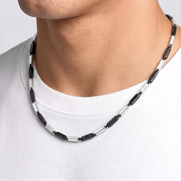 Moncuk Design Düz Kibrit Erkek Çelik Kolye 3mm 55cm Üç Renkli 3351ECK052