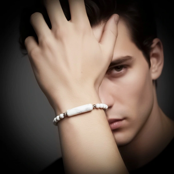 Moncuk Design Havlit Doğaltaş Çelik Halat Ve Çelik Klipsli Bileklik 33512B19D1