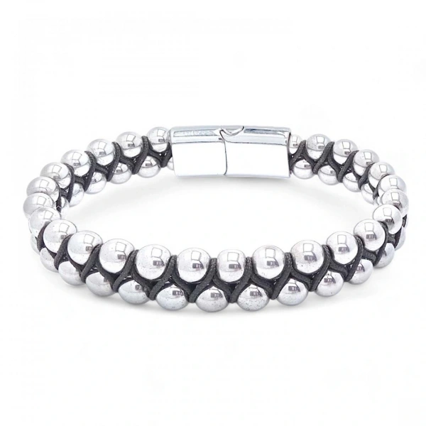 Moncuk Design Hematit Ve Çelik Halatlı Erkek Bileklik 33512B18D1