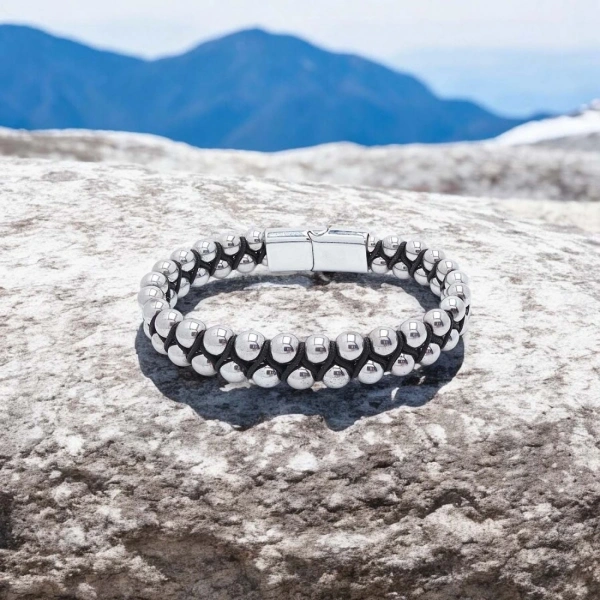 Moncuk Design Hematit Ve Çelik Halatlı Erkek Bileklik 33512B18D1