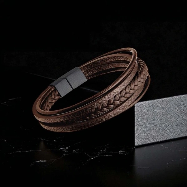 Moncuk Design Kahverengi Çoklu Deri Bileklik 33513B1D3