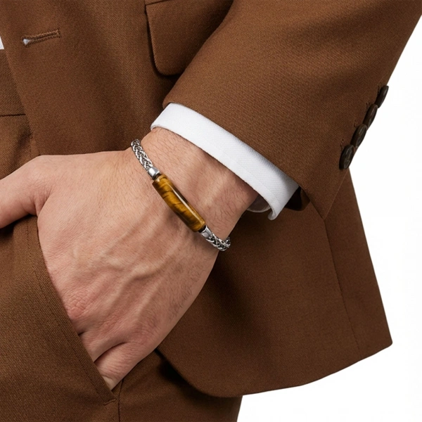 Moncuk Design Kaplangözü Doğal Taşlı Ve Ayarlanabilir Çelik Zincir Bileklik 33512B15D3