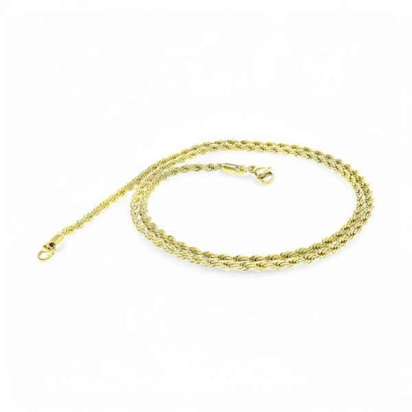 Moncuk Design Sarı Sarmal Çelik Kolye 3Mm 3351CEK010
