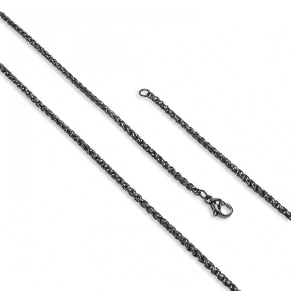 Moncuk Design Siyah Renk Çelik Kolye 2.5Mm 3351CEK013