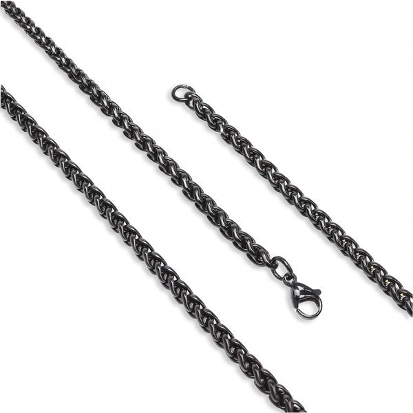 Moncuk Design Siyah Renk Çelik Kolye 4Mm 3351CEK016