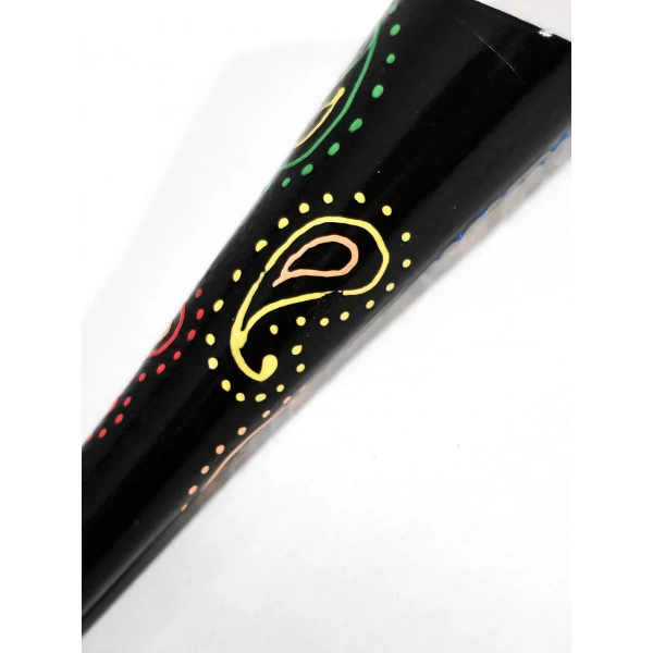 Etnik Esintili Renkli Paisley Desenli Kokonat Saç Çubuğu