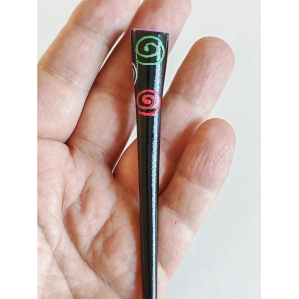 Renkli Spiral Desenli Kokonat Saç Topuz Çubuğu