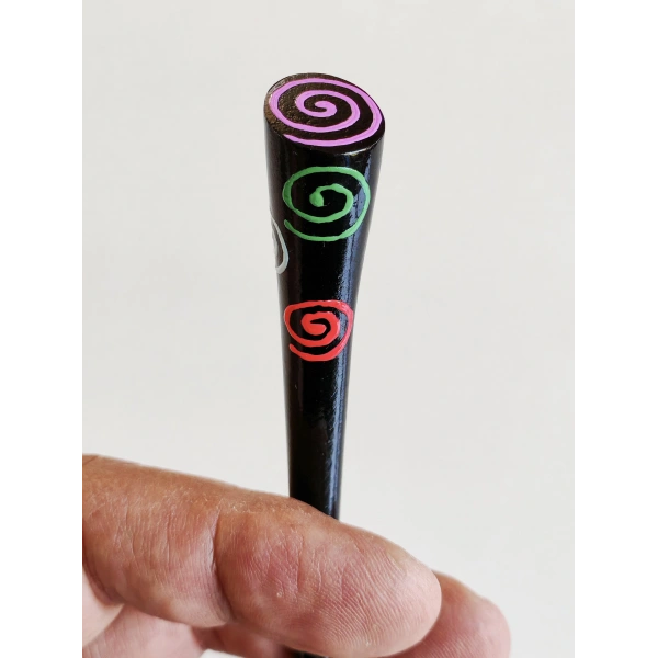 Renkli Spiral Desenli Kokonat Saç Topuz Çubuğu