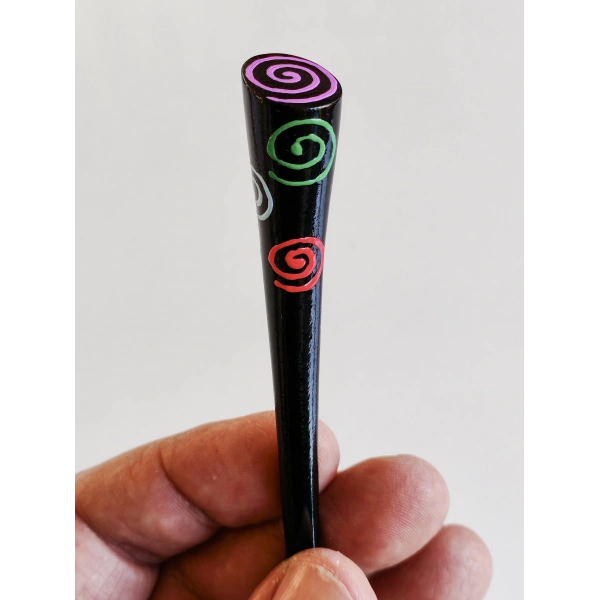 Renkli Spiral Desenli Kokonat Saç Topuz Çubuğu