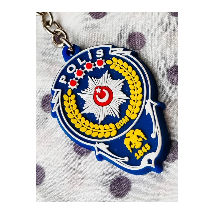 Koyu Mavi Plastik Anahtarlık