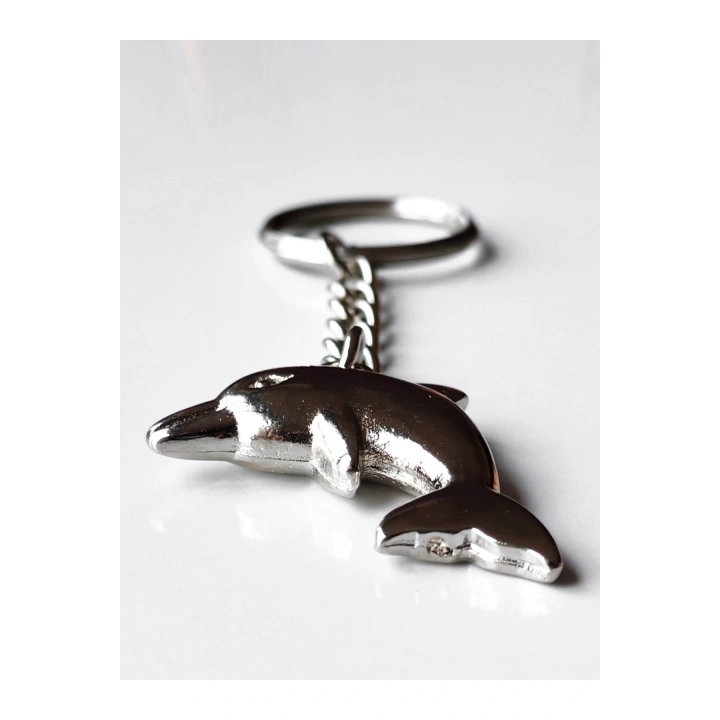 Gümüş Renkli Yunus Balığı Metal Anahtarlık