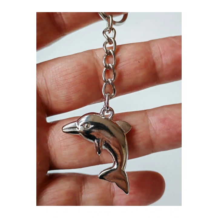 Gümüş Renkli Yunus Balığı Metal Anahtarlık