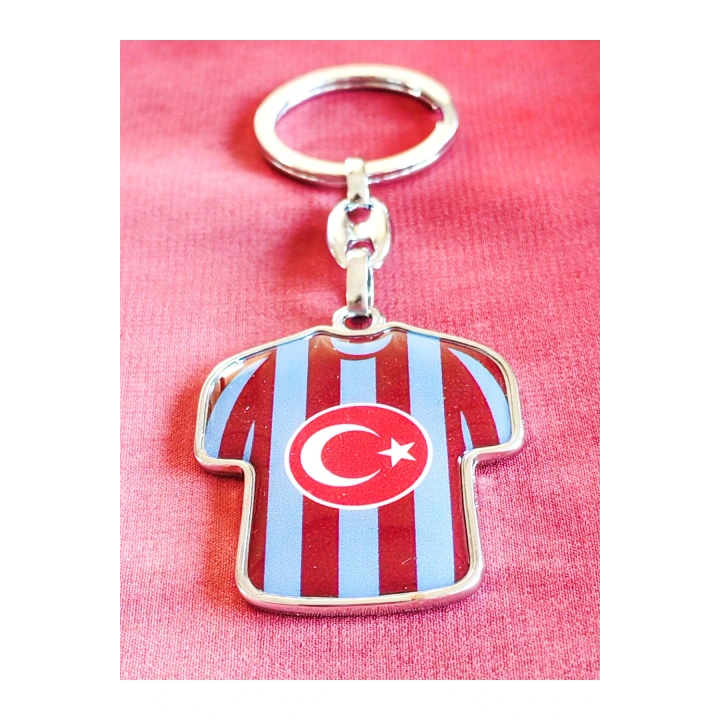 Bordo Mavi Takım Formalı Metal Anahtarlık