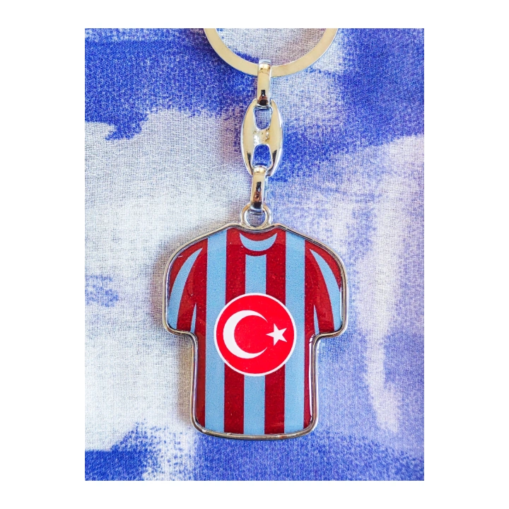 Bordo Mavi Takım Formalı Metal Anahtarlık