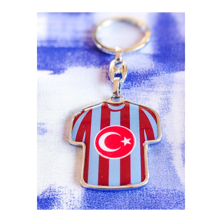 Bordo Mavi Takım Formalı Metal Anahtarlık