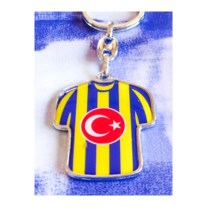 Sarı Lacivert Takım Formalı Metal Anahtarlık