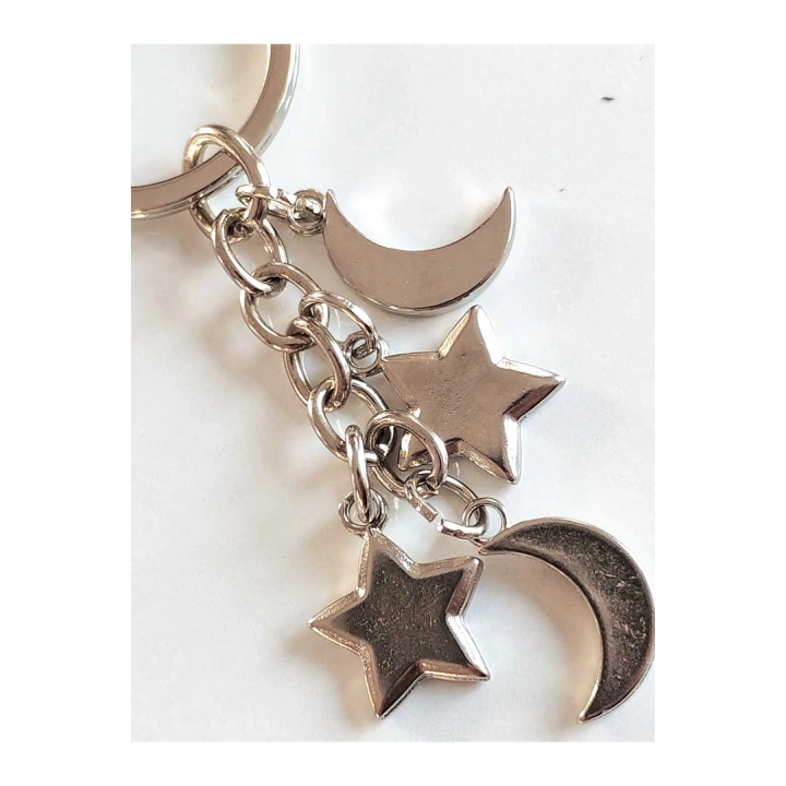 Ay ve Yıldızlardan Oluşan Metal Anahtarlık