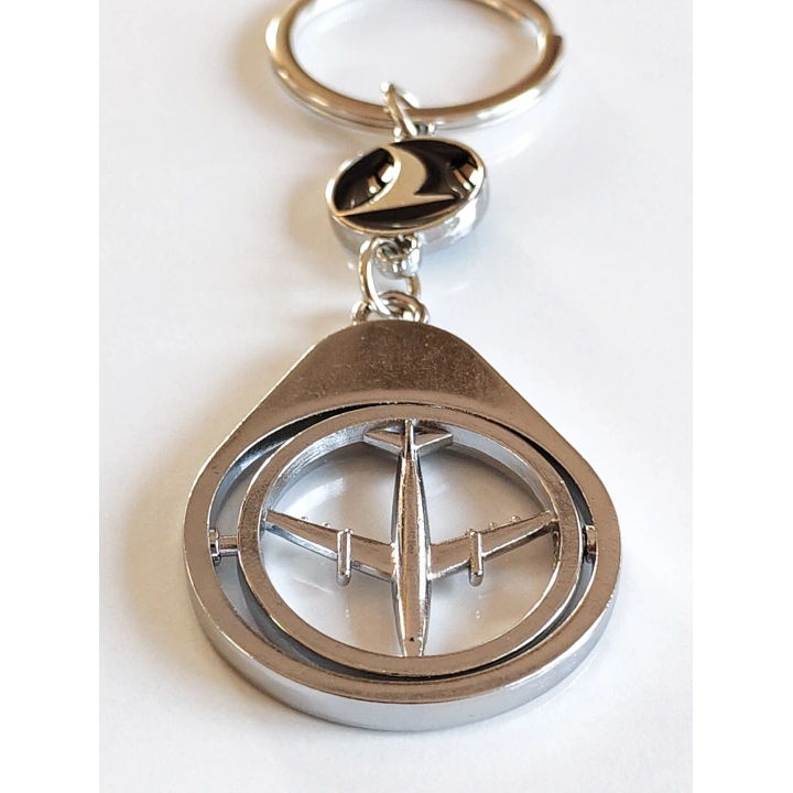 Hareketli Uçak Figürlü Metal Anahtarlık